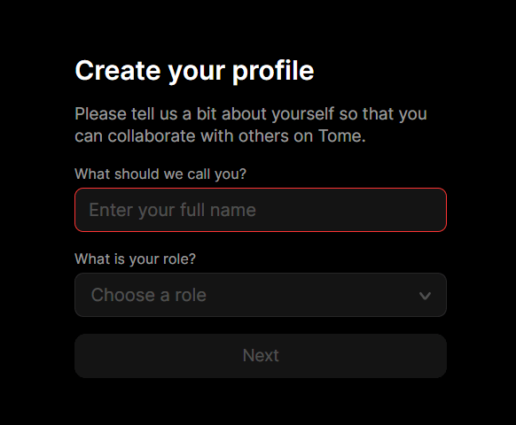 create your profile